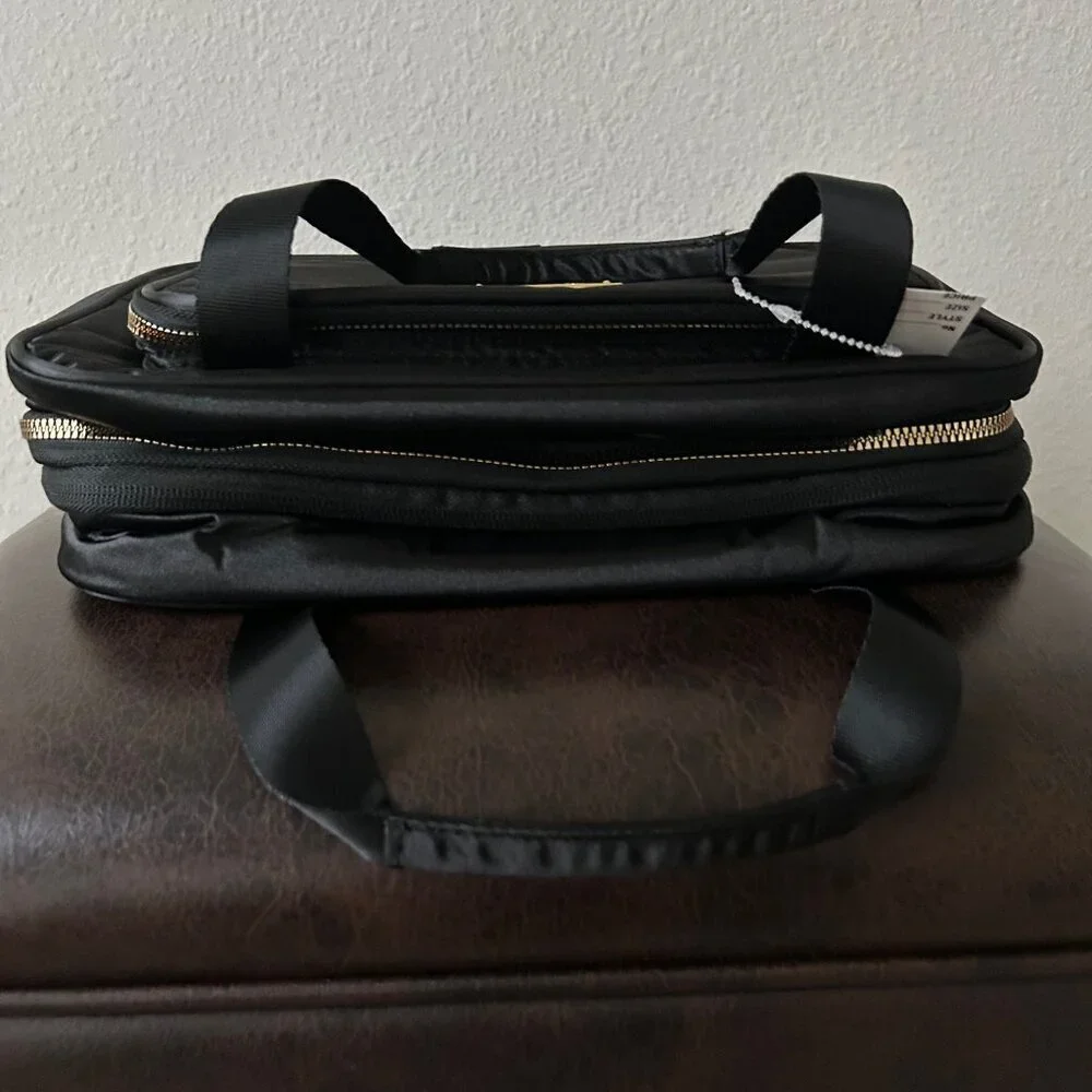Joy Clean And Chic Expandable Toiletry Case BLACK Satin Finish NWT